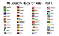 40 world flags with names for kids - Part 1
