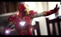 Cool Wallpaper of Iron Man in Close Up Wearing New Suit and Weapon