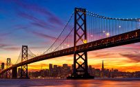 Just Before Sunrise in San Francisco Bay Bridge for Nature Wallpaper