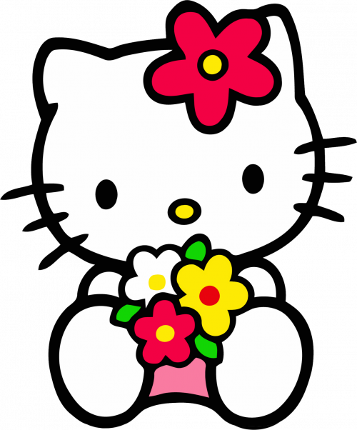Attachment File for Hello Kitty PNG ClipArt with Flower - 1330x1600