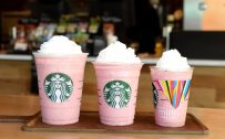 Pink Starbucks Wallpaper with New Frappuccino in Smallest Size