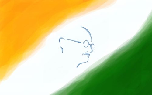 Flags of Countries - Three colors as Flags of India Symbol - Mahatma-Gandhi