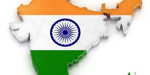 Flags of Countries - Three colors as Flags of India Symbol with map in 3D