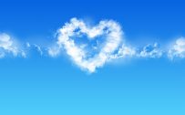 Clear Blue Sky and Heart Shaped Cloud 5 of 57