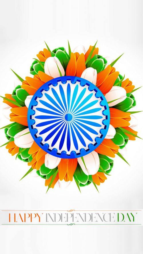 Free download of India Flag for Mobile Phone Wallpaper 16 of 17 - Tricolour Tulips