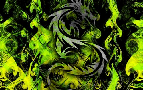 Attachment picture for high resolution desktop pictures with cool green tribal dragon
