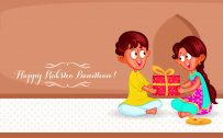 Happy Raksha Bandhan Greeting Card in Cartoon