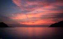 Long Exposure Photo of Tropical Sunset in the Northwest Coast of Pangkor Island Malaysia