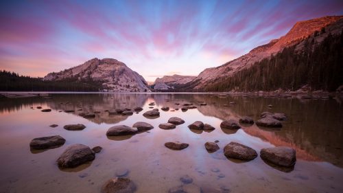 Free Download 4K Long Exposure Nature Photo for Wallpaper with River and Mountains