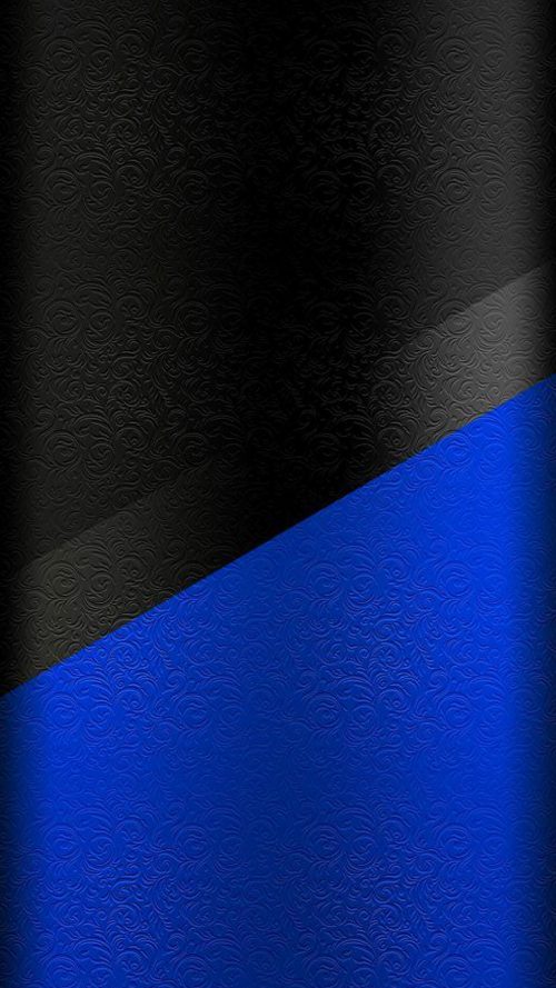 Dark S7 Edge Wallpaper 01 with black and blue floral pattern