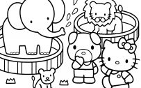 Kitty and Friends in the Zoo - Hello Kitty Coloring Pages 04 of 15