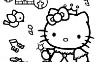 Hello Kitty Coloring Pages 06 of 15 - Princess with Accessories