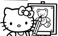 Hello Kitty coloring Pages 02 of 15 - Drawing a Teddy Picture