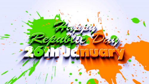 Free Download of Republic Day 2017, 2018, 2019, 2020 Wallpaper with Abstract Tricolor