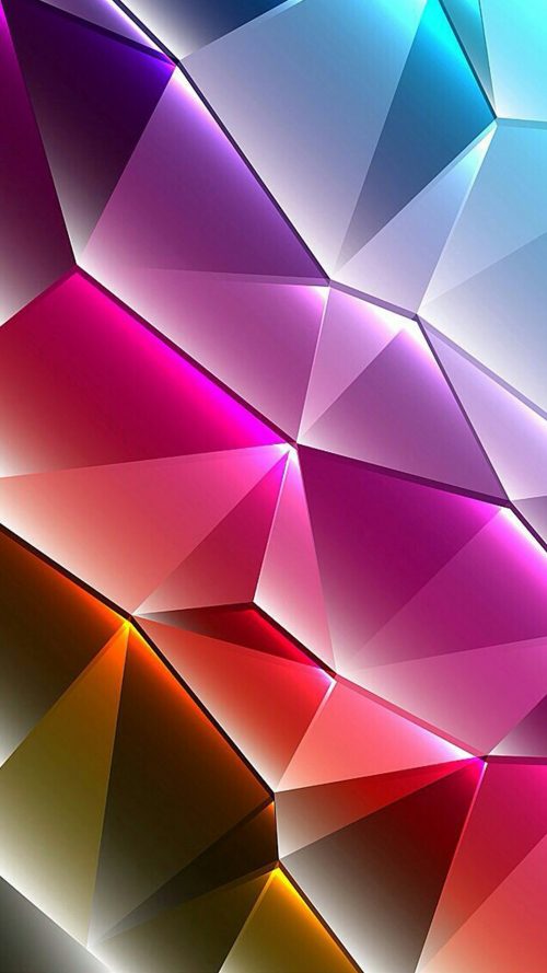 Cool Phone Wallpapers 01 with Colorful 3D Triangles