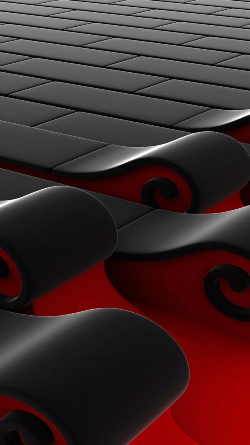 Cool Phone Wallpapers for Samsung Galaxy A8 Background with Red and Black 3D Bricks