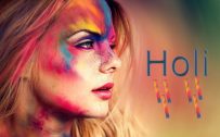 Picture of Colored Face After Holi for Wallpaper