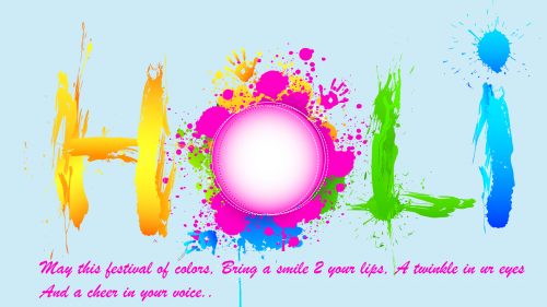Artistic Holi Wishes in English for Wallpaper