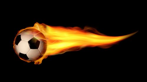 Pictures of Soccer Balls with Flames in HD