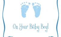 Congratulations Baby Card for Boy in Blue Color