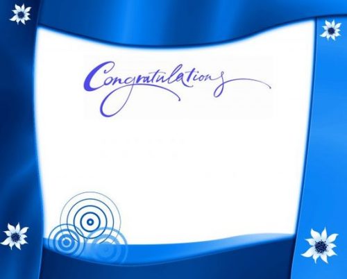 Congratulations Picture Frames with Blue Borders