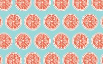 Coral Colored Wallpaper with Slice in Blue Background