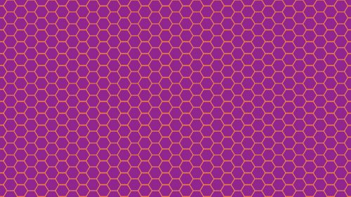 Plum Color Wallpaper with Plum and Orange Honeycomb
