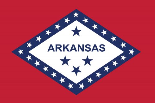 State Flags of The United States of America with Flag State of Arkansas