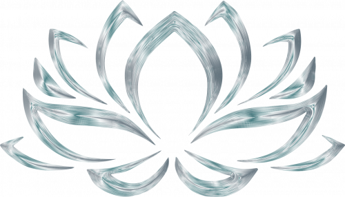 Silver Lotus Flower Symbol for Wallpaper