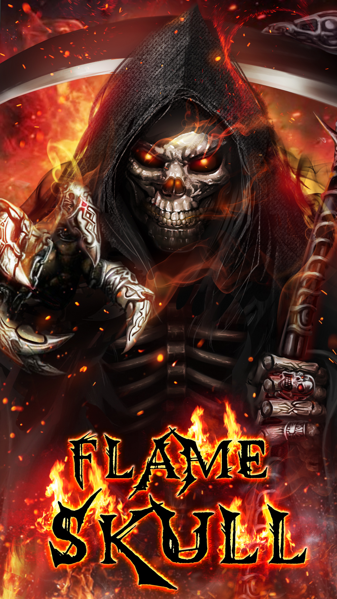 Badass Wallpapers For Android 05 0f 40 Grim Reaper Flame Skull - HD