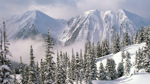Beautiful Nature Wallpaper Big Size #11 with Snowy Mountains in Winter