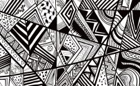 Examples Of Abstract Art Drawings with Aztec Navajo Triangles Pattern
