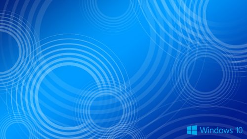 Windows 10 Wallpaper Blue Circles with Logo
