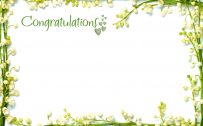 Congratulations Picture Frames with Green Floral Border