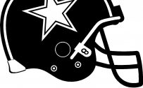 Dallas Cowboys Logo Wallpaper in Black and White with Helmet