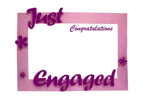 congratulation frame for engagement in purple