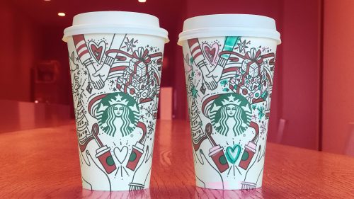 Cute Starbucks Wallpapers with Holiday Cups Close Up Photo
