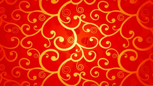 Red Chinese Wallpaper Designs 15 of 20 with Gold Floral Pattern