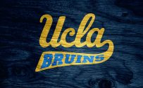 UCLA Bruins Wallpaper with Wood Pattern Background