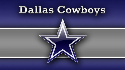 Dallas Cowboys Logo Wallpaper with Navy Silver White Background