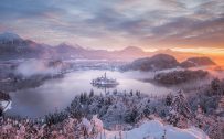 Natural Images HD 1080p Download with Snowy Condition At Bled Lake
