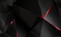 4K Black Wallpapers for Windows 10 - #02 of 10 - Black and Red 3D Polygons