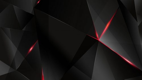4K Black Wallpapers for Windows 10 - #02 of 10 - Black and Red 3D Polygons