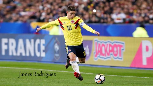 James Rodríguez with Colombia National Football Jersey for Russia 2018 FIFA World Cup