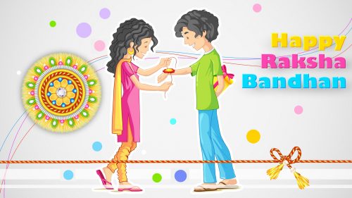 Cartoon Version for Happy Raksha Bandhan