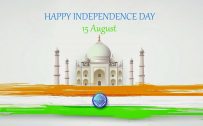 Happy Independence Day Background with Taj Mahal