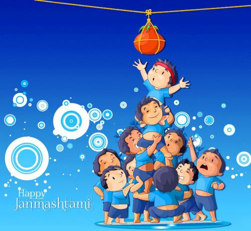 Happy Janmashthami Festival Illustration