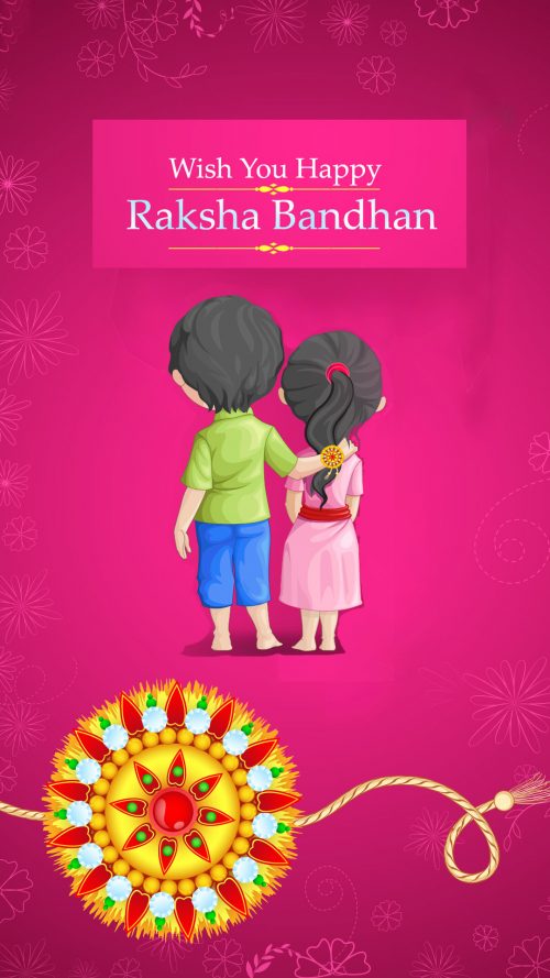 Happy Raksha Bandhan Wish Card for Sibling
