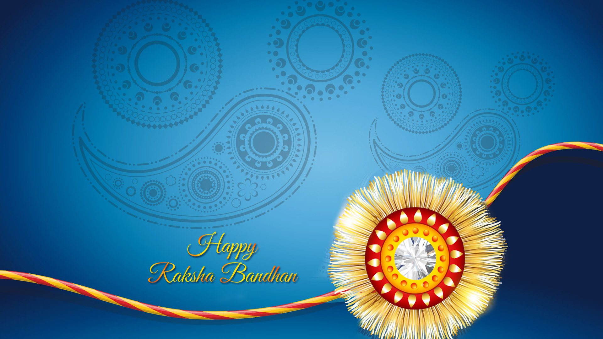 Happy Rakhi Bandhan Wallpaper with Blue Background - HD ...