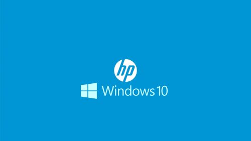 Windows 10 OEM Wallpaper for HP Laptops 03 0f 10 - HP and Windows 10 Logo with Blue Background